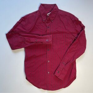 BAND OF OUTSIDERS Long Sleeve Button Down Shirt Mens Small Red Plaid Made in USA